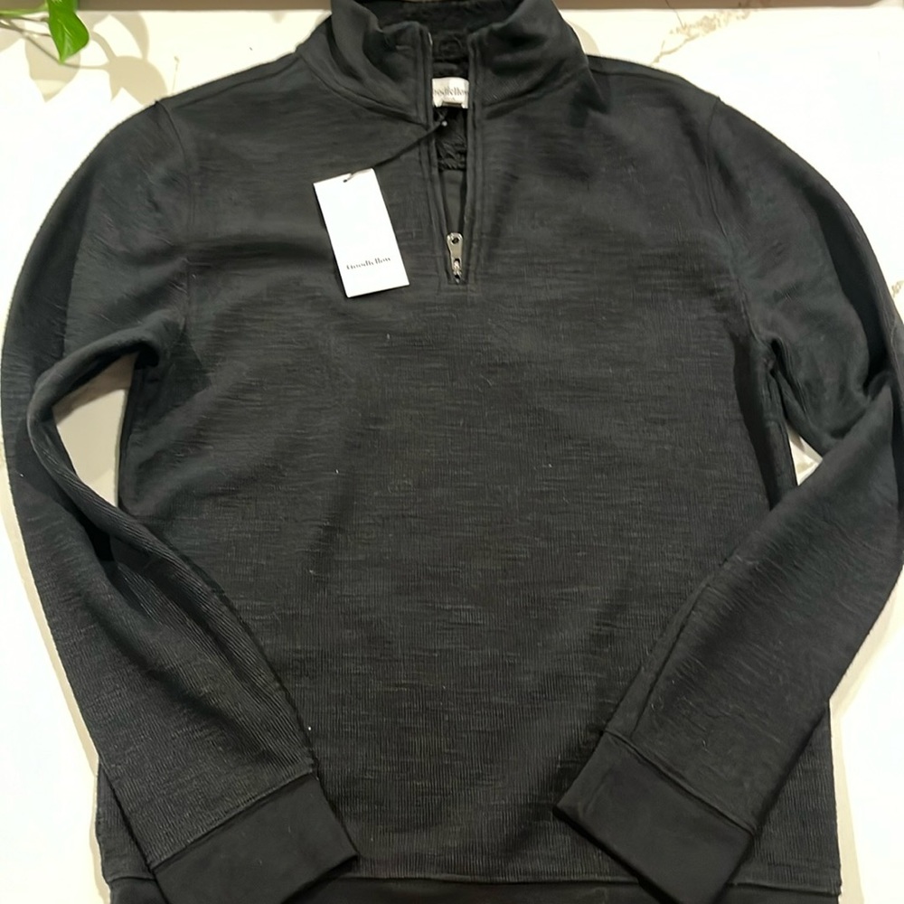 Men’s GOODFELLOW quarter zip pullover sweater size Small.  Black.  New W…